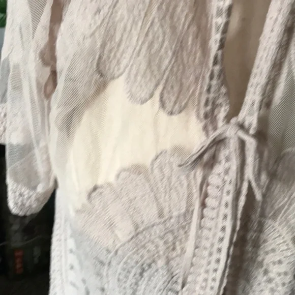 Summer Bohemian Swim Cover Up Natural Textured LIKE NEW FINAL SALE Med - Picture 2 of 9